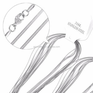 Chaîne de corps en acier inoxydable, collier plaqué or, chaînes de 2 mm de large, longueur 18-24 pouces, chaînes maille forçatée - Product Image 4