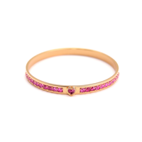 Bracelet à breloques pour femme en acier inoxydable 316L plaqué or PVD, design cœur en cristal rose, cadeau romantique