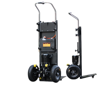 Chariot à main électrique portable à deux roues, pliable et résistant, pour grimper les escaliers, transporter des marchandises lourdes à l'étage.