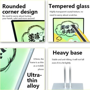 Trung tâm mua sắm LED sạc dạ quang hiển thị áp phích đứng phục vụ Kính Vẽ Hộp đèn biển quảng cáo sàn di động dọc - Product Image 4