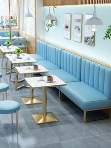 Cabina de sofá de madera fresca Simple moderna para café y restaurantes occidentales Diseño de <span class=keywords><strong>tienda</strong></span> de té de <span class=keywords><strong>la</strong></span> leche y reuniones de ocio de moda - Product Image 2
