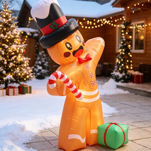 WINSUN Inflatable <b>Gingerbread</b> Man Christmas <b>Decoration</b> PVC CE Certified Custom Logo for Outdoor Yard Holiday Display LED - Product Image 5