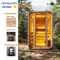 Sauna préfabriqué en bois pour 2 personnes, mini sauna extérieur à vapeur humide, excellent rapport qualité-prix, certifié CE / RoHS