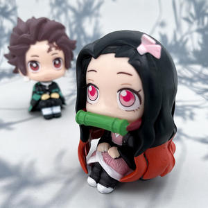 Q versión <span class=keywords><strong>Kimetsu</strong></span> <span class=keywords><strong>No</strong></span> <span class=keywords><strong>Yaiba</strong></span> Modelo figura de dibujos animados juguete Demoned Slayer posición sentada PVC coche ornamento figura de acción coleccionable - Product Image 2
