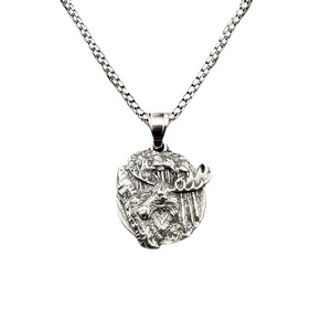 Collier Pendentif Tête d'Élan Viking en Acier Titane pour Homme, Design Animal Vintage, Style Punk Urbain, Charme Nordique Odin, Chaîne de 3mm - Product Image 5