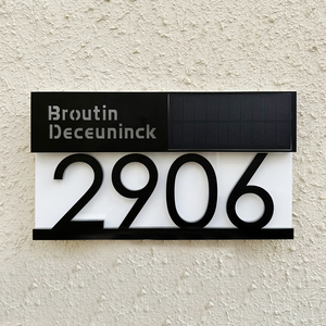 Wholesale Home Decor <b>Personalised</b> Solar House Number Sign LED <b>Light</b> Exterior Outdoor 3D Laser Cut Street Address Family Name - Product Image 6