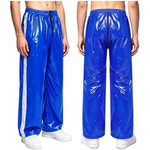 Men Designer Waterproof Sweat Pants Zipper Crotch Reflective Stripe Straight-Leg <b>Trousers</b> Athletic Pants For Cycling <b>Swimming</b> - Product Image 2