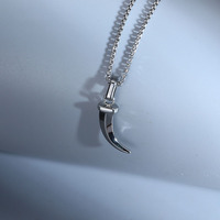Collier pendentif pour homme en acier inoxydable plaqué or, design punk vintage, griffe de loup viking, bijoux de mode
