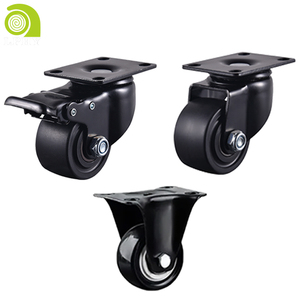 3 Zoll 75mm niedriger Schwerpunkt niedriges Profil schwarze Nylon räder Maschinen wagen Hochleistungs-Lenkräder Nylon rollen - Product Image 4