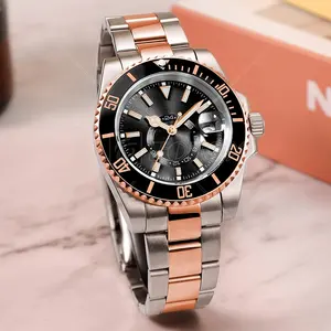 High Quality Famous Brand Design Stainless Steel Strap Luxury Watch Men With Calendar