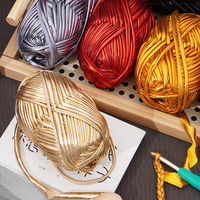 Soft Colorful Metallic Polyester Cloth Yarn for Crochet Hand Woven T Shirt Fancy DIY Punk Style Bags Strong Smooth Large Ball