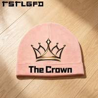Gorros de Punto Personalizados con Logotipo, Venta al Por Mayor, Color Rosa, Tejido Suave, Gorro de Invierno con Borde, Fabricante