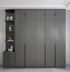 Armoire <span class=keywords><strong>murale</strong></span> grise moderne OEM pour adultes armoires en bois armoire coulissante pour hôtel armoire de rangement <span class=keywords><strong>d</strong></span>étachable mât meubles de chambre à coucher - Product Image 3