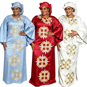 <span class=keywords><strong>Robe</strong></span> longue H&D S11112 en broderie africaine <span class=keywords><strong>Bazin</strong></span> Riche pour femmes, nouveaux modèles, <span class=keywords><strong>robe</strong></span> blanche avec foulard - Product Image 1