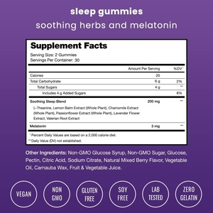 Gomitas de Melatonina Good Dream de Marca Privada OEM, Apoyo Vitamínico para el Sueño para Hombres y Mujeres, Mejora de la Memoria, Fruta Natural para Recién Nacidos - Product Image 3