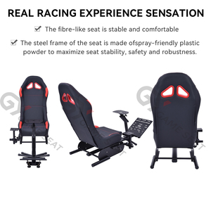 GY041-2 Cockpit de course pliable Siège de course automobile Siège de course Chaise de jeu <span class=keywords><strong>Volant</strong></span> pour Logitech G25, G27, G29, G920 - Product Image 5