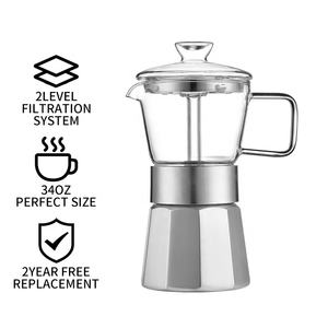 Seecin Moka calda caffettiera 3 6 9 tazza di capacità caffettiera alta <span class=keywords><strong>borosilicato</strong></span> <span class=keywords><strong>in</strong></span> <span class=keywords><strong>vetro</strong></span> Moka - Product Image 3