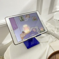 Support de téléphone portable carré en acrylique pliable, réglable en hauteur, avec base antidérapante, pour chambre et bureau (vente en gros)
