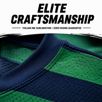 Maillot de rugby personnalisé par sublimation, vente en gros, échantillon en 3 jours