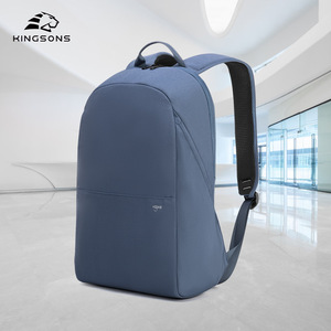 Kingsons <b>Backpack</b> Blue Unisex Laptop <b>Compartment</b> Zipper Closure Commuting Travel - Product Image 3