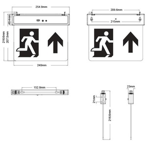 Vito Led <b>Emergency</b> Exit Lamp 2W 6500K Cold <b>Light</b> With Upward Arrow - Product Image 1