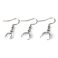 Fermoirs à pendentif en acier inoxydable avec perle et crochets à ressort, clips de suspension, boucles graines de melon, accessoires de boucles d'oreilles DIY, vente en gros