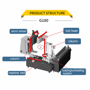 Độ chính xác cao G180 CNC dọc bánh hobbing máy với rexroth MTX kiểm soát tự động cắt 250mm Max phôi đường kính - Product Image 2