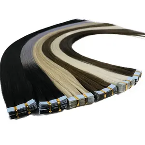 Wholesale Natural Raw Tape In Hair Extensions Full Cuticle 100 Virgin Remy Human Hair Tape Ins Extensions