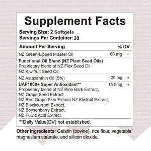 Suplemento de Aceite de Mejillón Verde Prensado en Frío Premium, Sin OMG, Apto para Veganos, Complejo Omega-3 Avanzado, Fabricante - Product Image 6