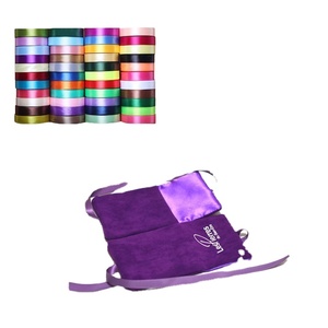 Pochette d'emballage promotionnelle pour bijoux, personnalisée, en suède violet avec doublure en satin, pour collier, bracelet, bague - Product Image 5