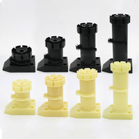 Pied de meuble réglable en plastique, pieds de nivellement pour armoire de cuisine avec clip de plinthe, quincaillerie de support de base pour meubles