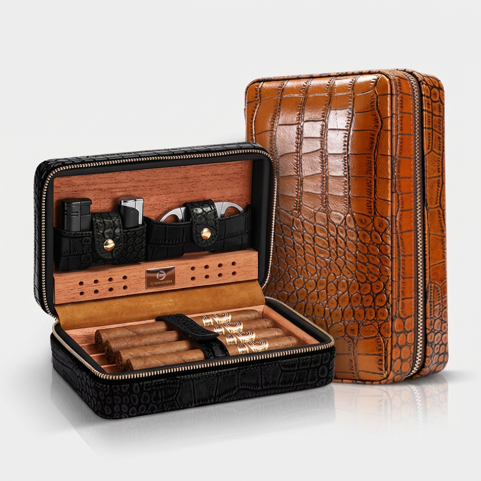 HANNICOOK T-104 Luxury Eco-Friendly Wooden Cigar Humidor Box Lacquer ...