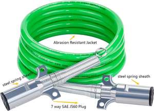 Câble Kai Mei TC-011 KM 7 broches, conducteur en cuivre vert, câble spiralé 12 <span class=keywords><strong>volts</strong></span> <span class=keywords><strong>pour</strong></span> connexion de remorque de camion, prise 7 cœurs enroulée - Product Image 5