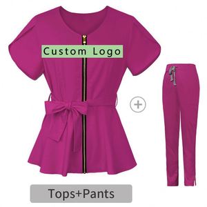 Stretch Hospital Pharmacy Staff Scrubs Uniform <b>Sets</b> Custom Breathable Elasticated Waist Hospital Uniforms Nursing Scrubs - Product Image 1