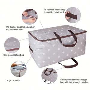 Custom 210D Oxford Foldable Storage Bag Home Quilt Closet Organizer for Wardrobe Space for Blankets and Clothes - Product Image 6