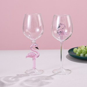 Copas de <span class=keywords><strong>vino</strong></span> tinto flamenco creativas, juego de copas duraderas para boda, tallo de flamenco soplado a mano, copa de <span class=keywords><strong>vino</strong></span>, regalo para <span class=keywords><strong>amantes</strong></span> - Product Image 3