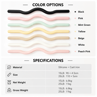 Barre de musculation en silicone durable avec logo personnalisé, antidérapante, écologique, 15 lb, pour la musculation à domicile