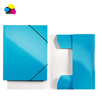 Fabricantes al por mayor 300gsm brillante laminado PP 3-Solapa carpeta con bandas elásticas para la escuela y suministros de oficina