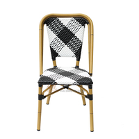 Chaise de salle à manger d'extérieur moderne en osier, structure en alliage d'aluminium, finition thermolaquée, garantie 2-3 ans pour villa, cour, balcon, terrasse