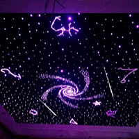Plafonnier LED Effet Ciel Étoilé Vortex Étoile Filante Panneau Acoustique 80% Absorbant 9mm d'Épaisseur Changement de Couleur RGBW Plastique IP54
