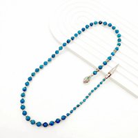 Collier élégant en apatite naturelle pour femmes à la mode en argent 925 perles de serpent bijoux à la mode cadeau prix usine