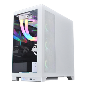 Boîtier PC Micro ATX <span class=keywords><strong>ALSEYE</strong></span>, nouveau design, acier et verre, tour moyenne, ports USB avant, couleur blanche, pour jeux - Product Image 3