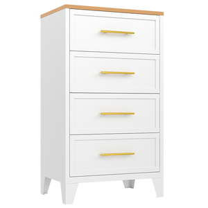 Mesitas de noche blancas de 4 cajones, mesita de noche para dormitorio con cómoda, muebles para el hogar, almacenamiento de Metal para sala de estar - Product Image 4