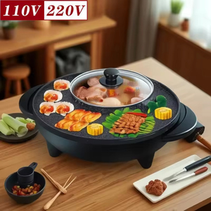 Mai Fan Sheng - Marmite électrique intégrée pour fondue et grillades - Poêle de cuisson combinée pour grillades et cuisson à l'eau - Product Image 5
