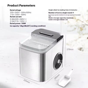 Máquina de hielo eléctrica portátil de alta calidad, ajustable, para encimera, con forma adaptable, adecuada para uso doméstico y de oficina. - Product Image 5