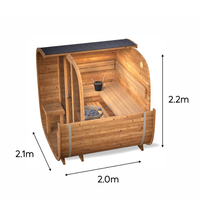 Sauna électrique en bois massif Sona, moderne, carré, en cèdre rouge, écologique, pour usage commercial, pour 4 personnes, vapeur humide, 6KW, Harvia