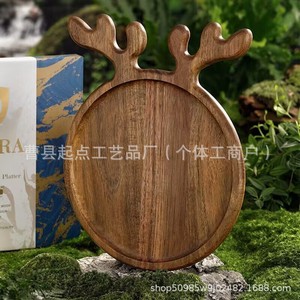 Bandeja de madera con forma de asta de reno navideña, hecha a mano, para frutas y delicatessen, plato de servicio para fiestas, carga estática de 1.ª planta - Product Image 3