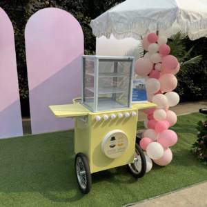 Grosir tangan Mini lucu troli untuk pernikahan luar ruangan puding makanan penutup kue es krim roti 220v kondisi baru STAN seluler - Product Image 2