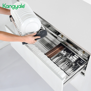 Kangyale Kitchen Cabinet Cutlery Organizer <strong>Drawer</strong> Kitchen <strong>Pull</strong> <strong>Out</strong> Dish <strong>Drawer</strong> Basket 2 Tier Sliding Cutlery <strong>Storage</strong> <strong>Drawer</strong> - Product Image 4