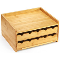 Étagère à épices moderne en bambou à 2 niveaux, durable, pour 20 pots à épices, peinte, extractible, pour comptoir de cuisine, armoire ou sol